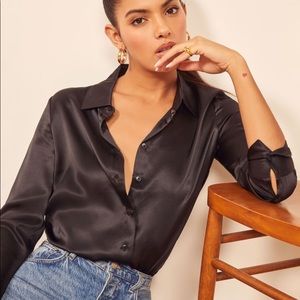 Reformation Sky Silk top